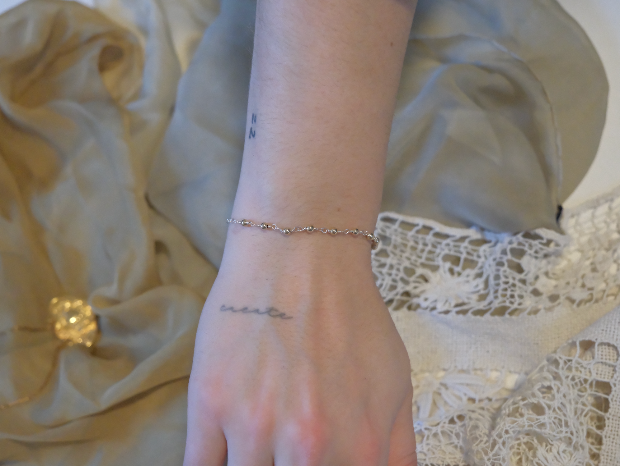 Everyday Mixed Metal Bead-Chain Bracelet