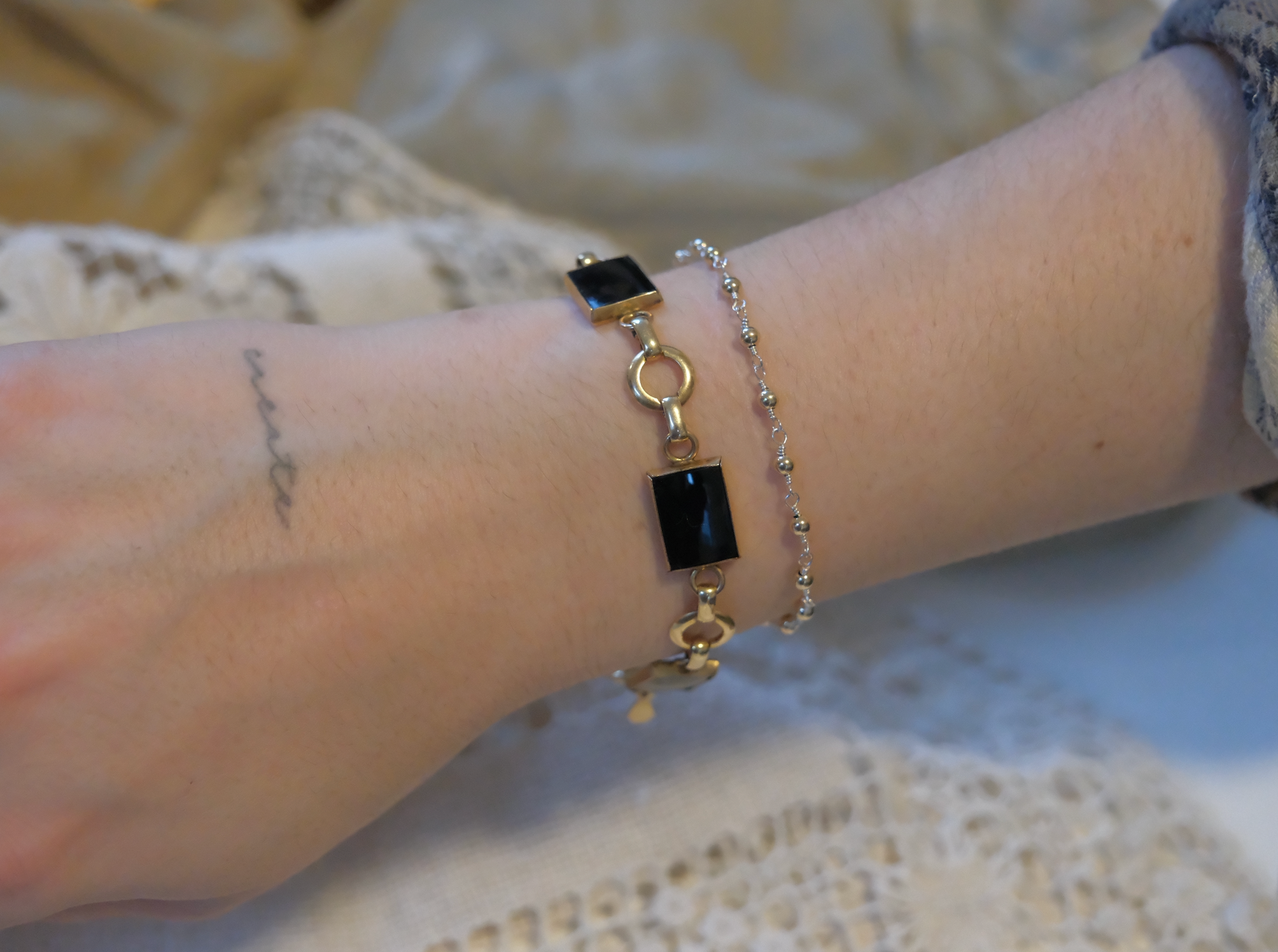 Veronica Onyx Gold-Filled Bracelet