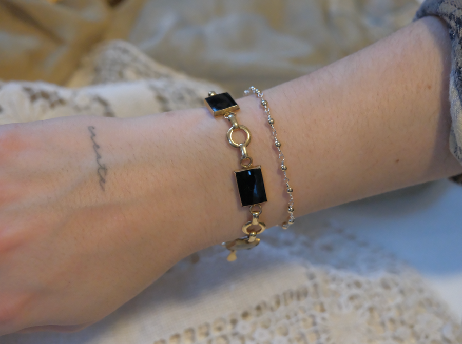 Veronica Onyx Gold-Filled Bracelet