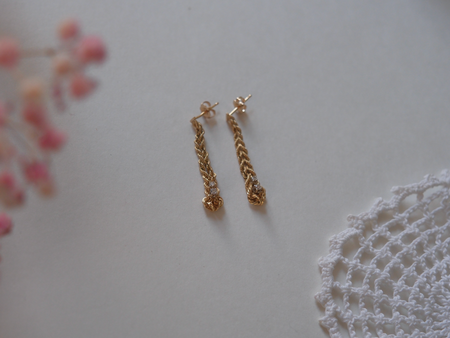 Vintage Diamond Chain Earrings (14K)