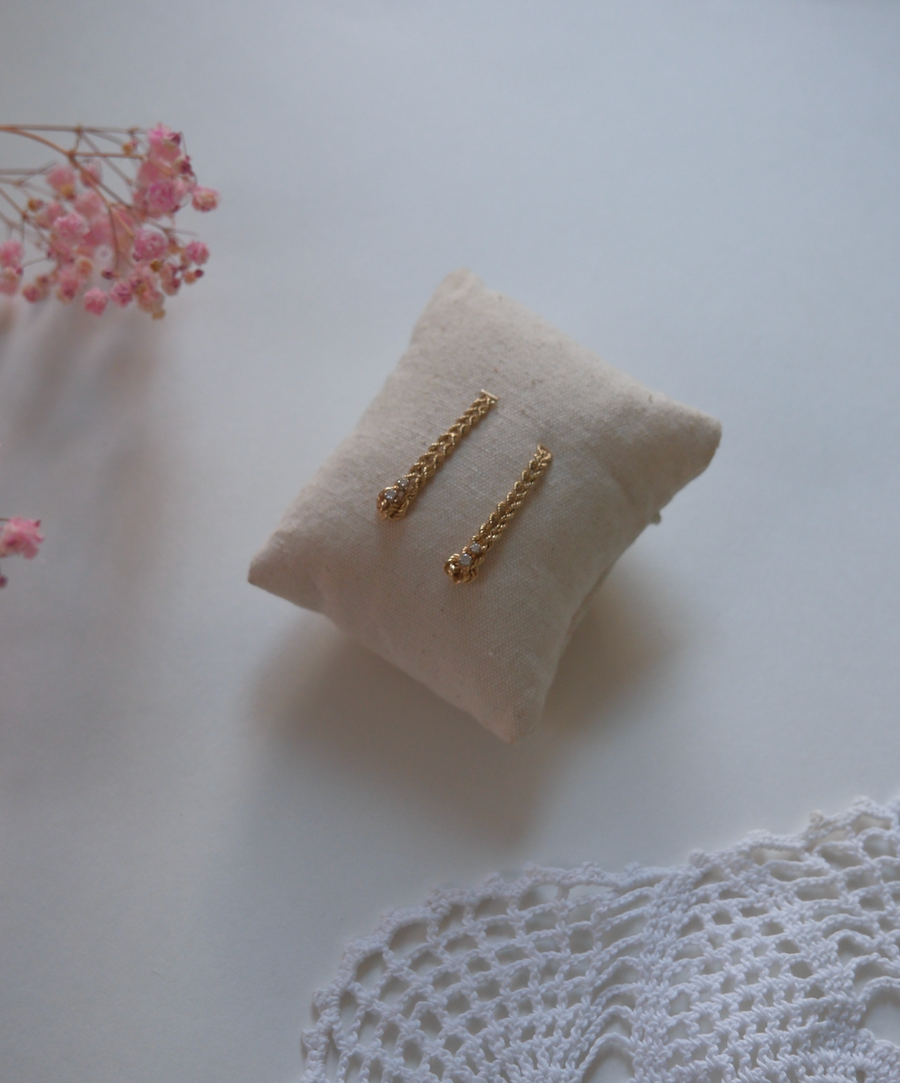 Vintage Diamond Chain Earrings (14K)