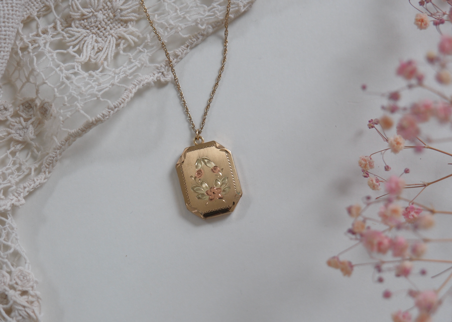 Clara Multi-Tone Floral Hexagon Locket