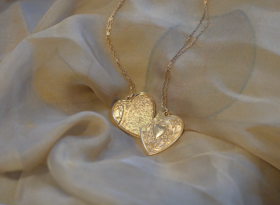 Vintage Gold-Fill Friendship Heart Necklace Set
