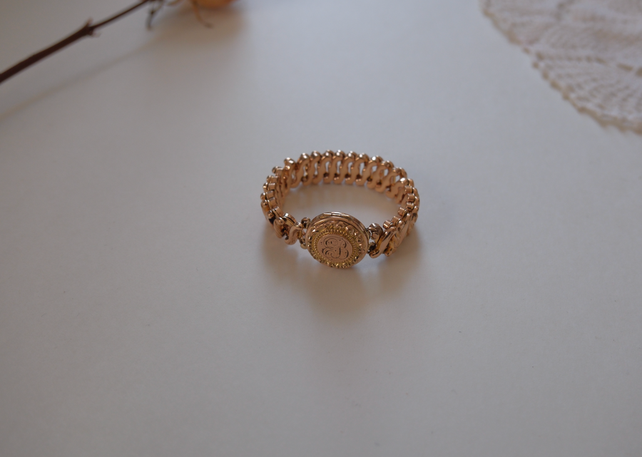 E.B. Antique Sweetheart Expansion Locket Bracelet