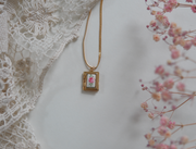 Rosa Guilloché Enamel Floral Book Locket