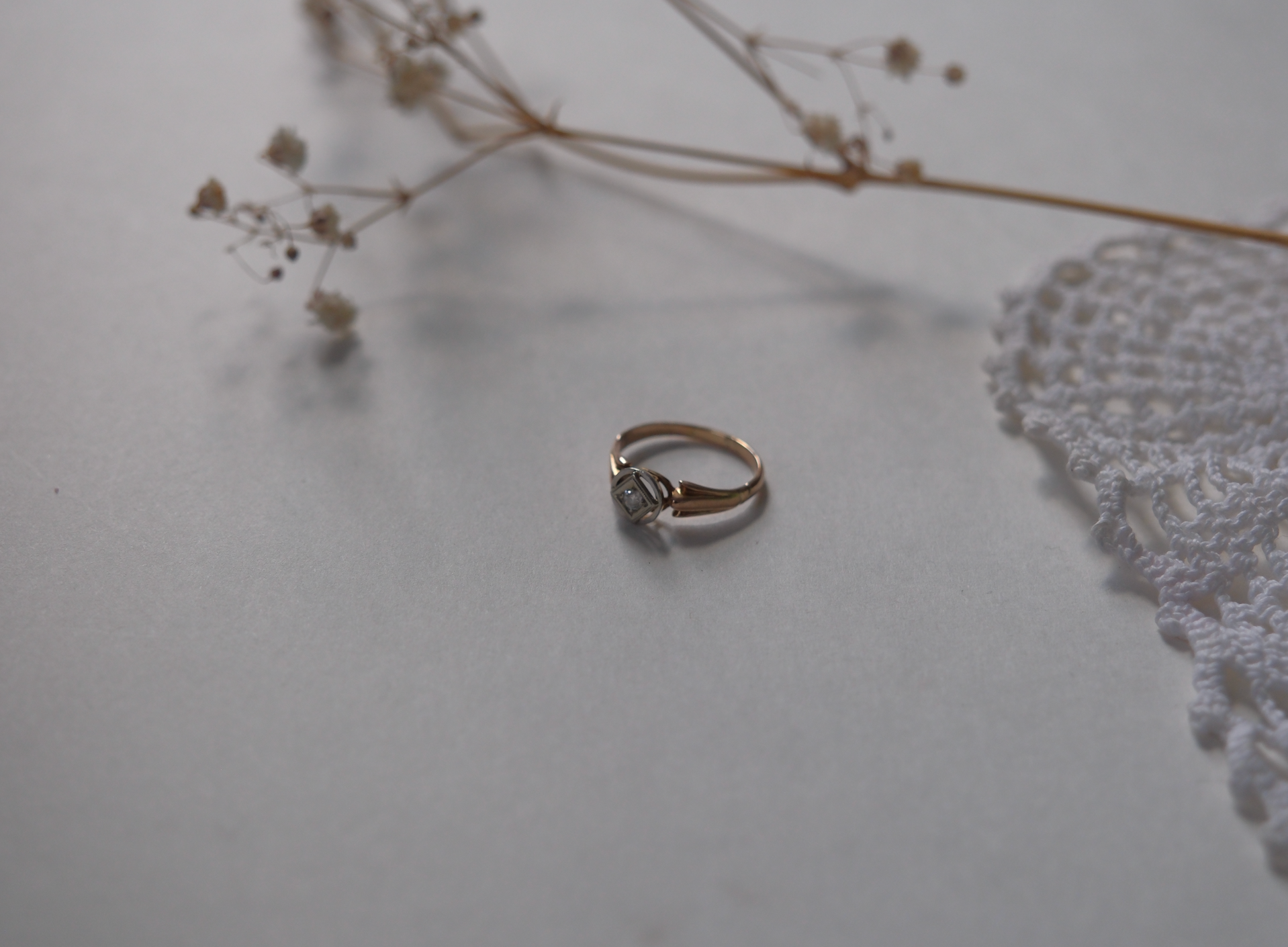 14K Yellow Gold & Platinum Diamond Ring (5.75)