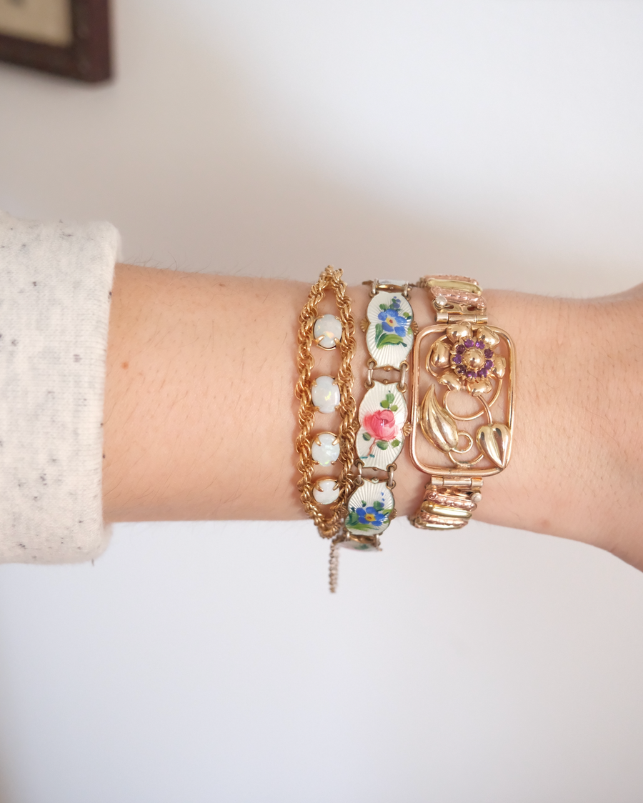 Rilla Opal Chain Antique Bracelet - Stone Cooper