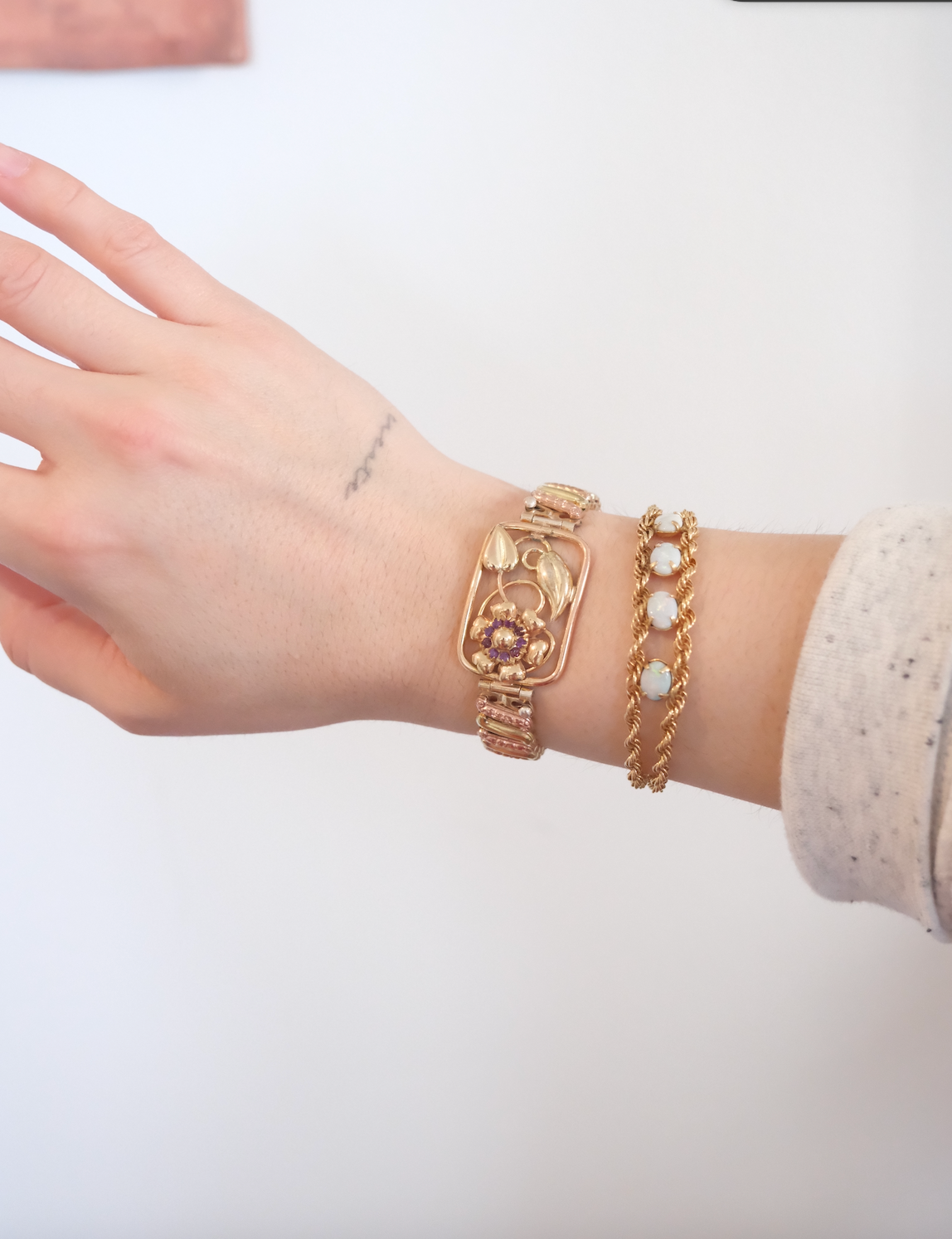 Rilla Opal Chain Antique Bracelet - Stone Cooper