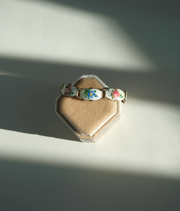 Enameled Antique Flower Sterling Bracelet - Stone Cooper
