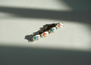 Enameled Antique Flower Sterling Bracelet - Stone Cooper