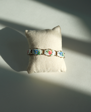 Enameled Antique Flower Sterling Bracelet - Stone Cooper