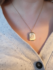 Clara Multi-Tone Floral Hexagon Locket - Stone Cooper