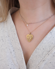 Whitney Antique Engraved Heart Locket - Stone Cooper