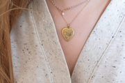 Whitney Antique Engraved Heart Locket - Stone Cooper
