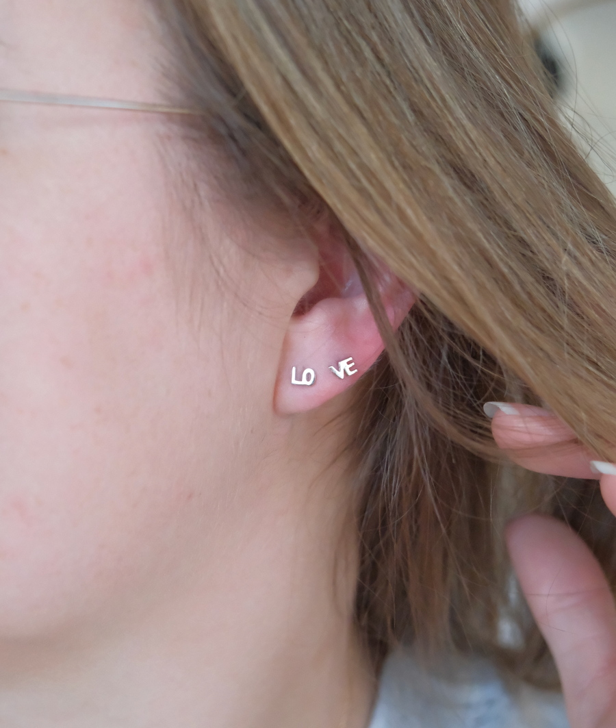 LOVE Sterling Studs - Stone Cooper