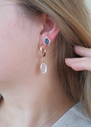 Mother-of-Pearl Sunbeam Hoops - Stone Cooper