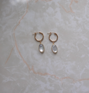 Mother-of-Pearl Sunbeam Hoops - Stone Cooper
