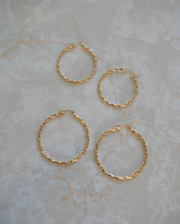 Gold Filled Twist Hoops - 1.5" or 2" - Stone Cooper