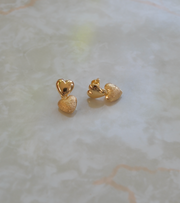 Gold Filled Twin Heart Earrings - Stone Cooper