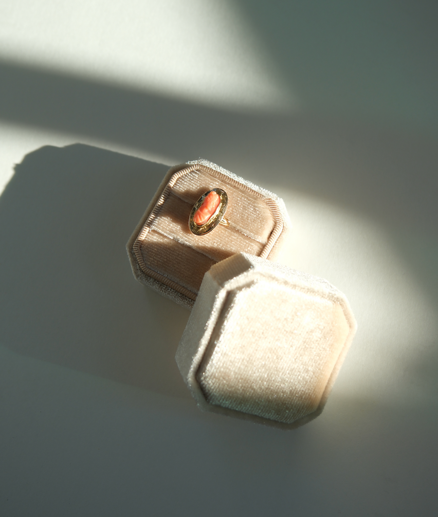 Coral Cameo Ring 10K (7.25) - Stone Cooper
