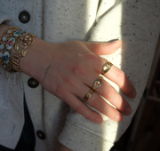 14K Vintage Two-Toned Buckle Ring (7.5) - Stone Cooper