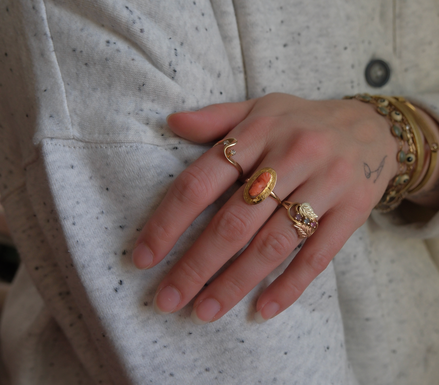 14K Diamond Swirl Ring - Stone Cooper