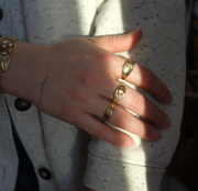 10K Vintage Diamond Moon Bow Ring (8.5) - Stone Cooper