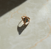 Victorian 14K Turquoise, Pearl Navette Ring (4.5) - Stone Cooper