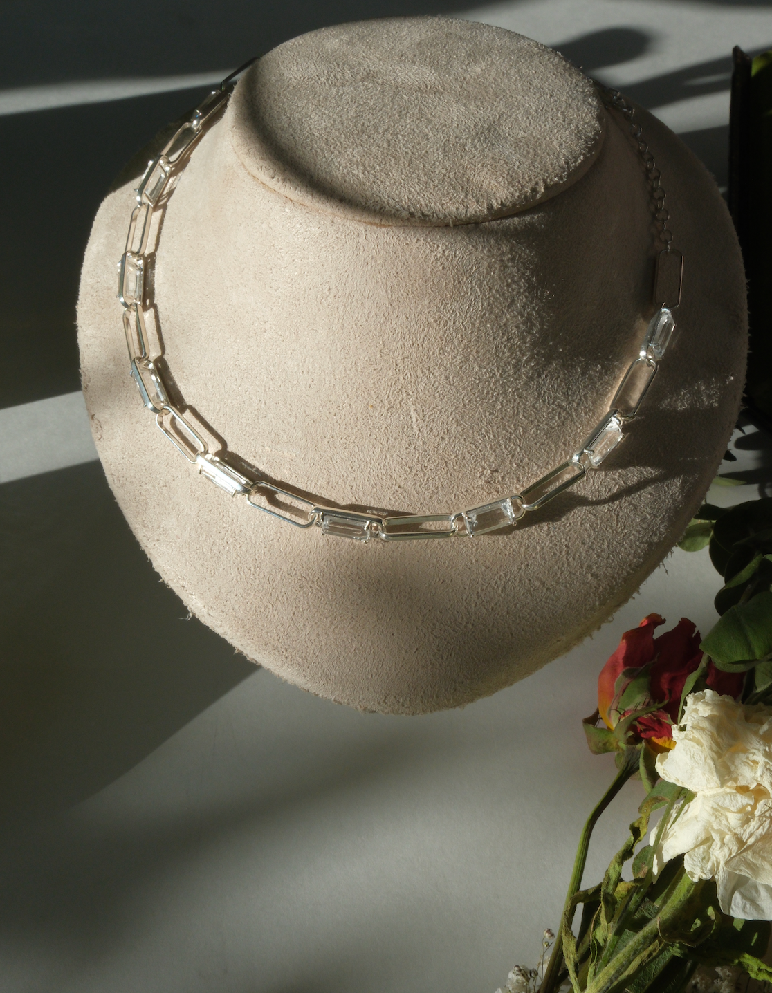 Sterling Herkimer Diamond Link Chain - Stone Cooper