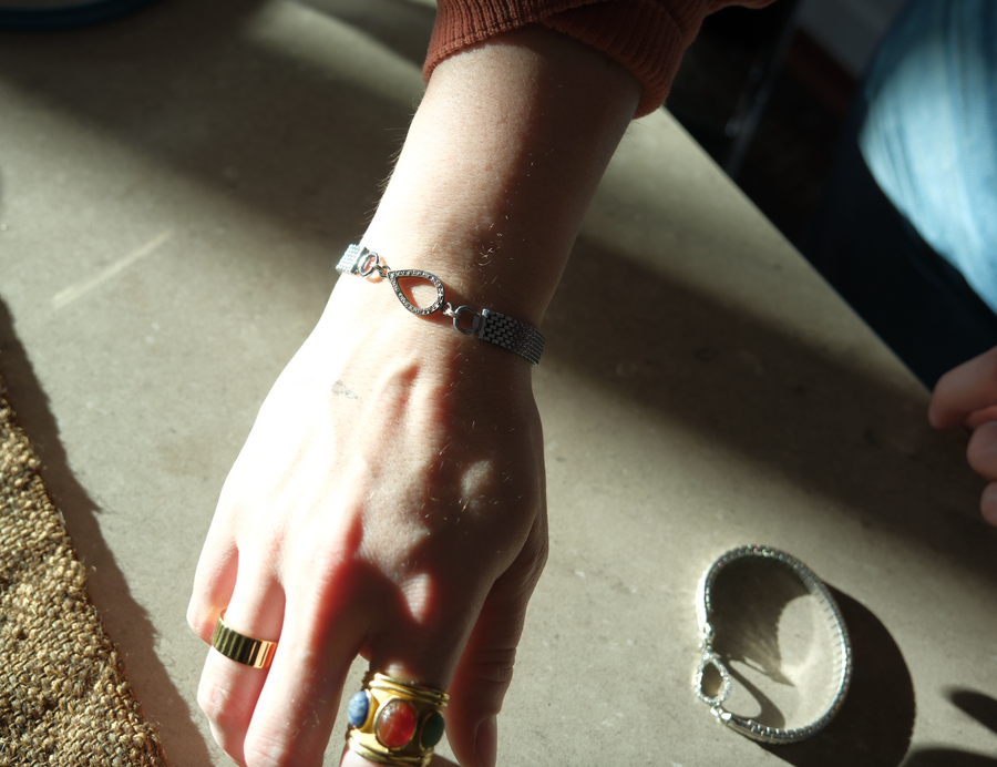 Diamond Pear Frame Vintage Watch-Band Bracelets - Stone Cooper