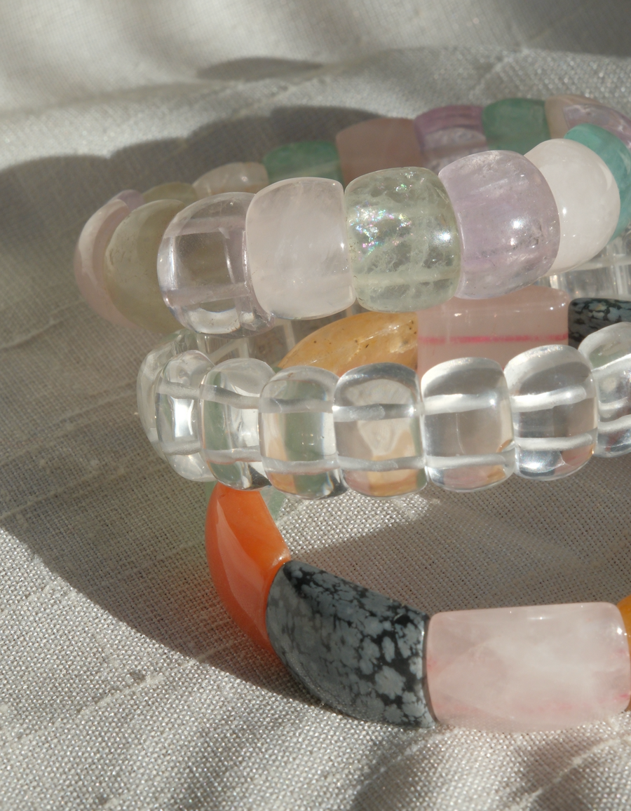 Fluorite Stretch Stone Bangle Bracelet
