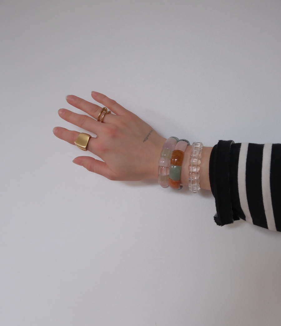 Fluorite Stretch Stone Bangle Bracelet