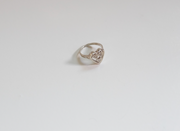 Vintage 14K White Gold Diamond Heart Ring (7)