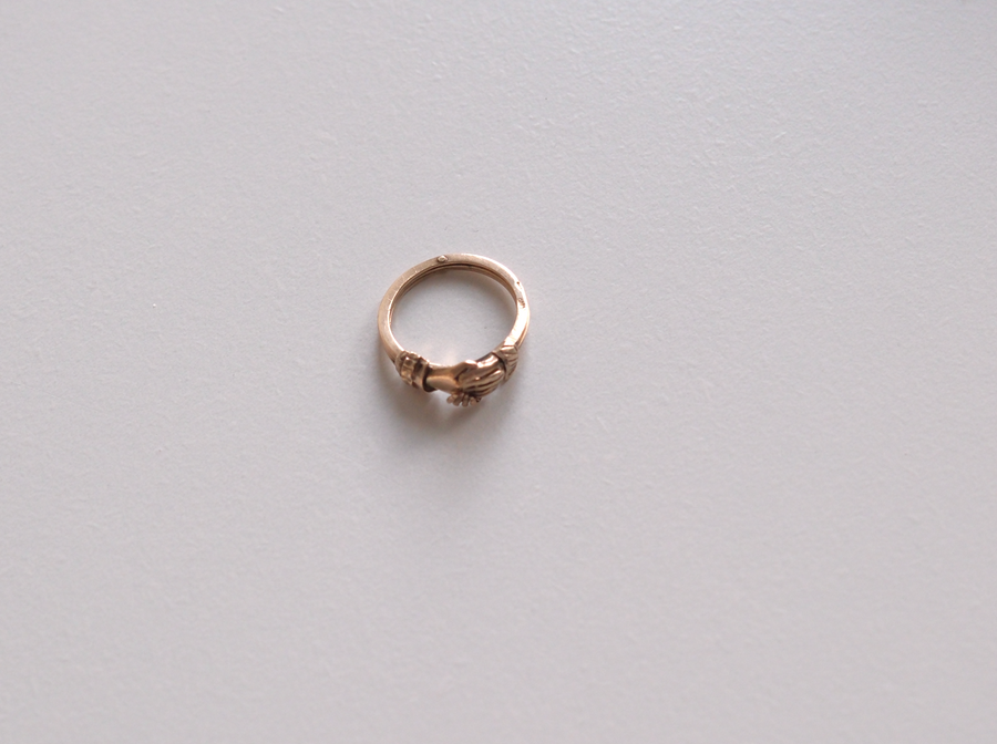 10K Gold Victorian Clasped Hands Fede Gimmel Ring (7)