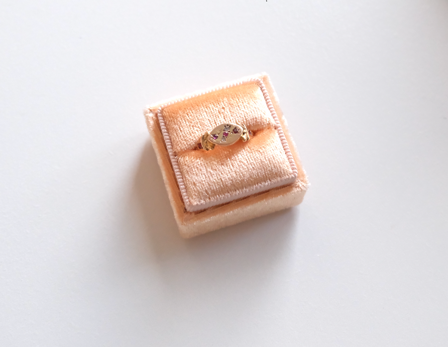 15k Victorian Ruby & Diamond Marquise Ring (8.5)