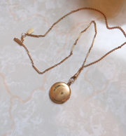 Celestial Gold-Filled Locket, Watch Chain
