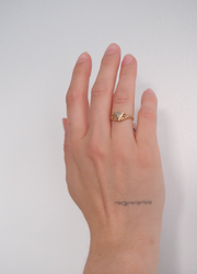14K Antique Diamond Triangle 'Fidelity' Ring (6)