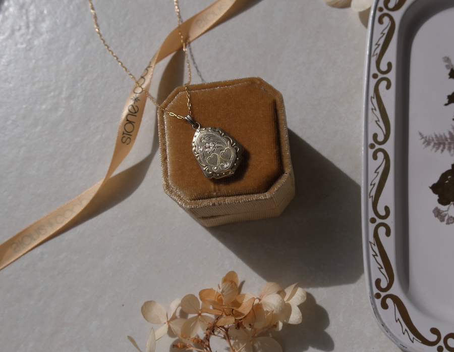 Hayward Gold Filled Shield Locket - Stone Cooper