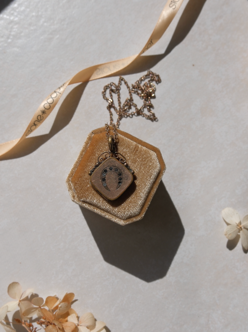 Agatha Horseshoe Gold-Filled Locket Fob Necklace - Stone Cooper