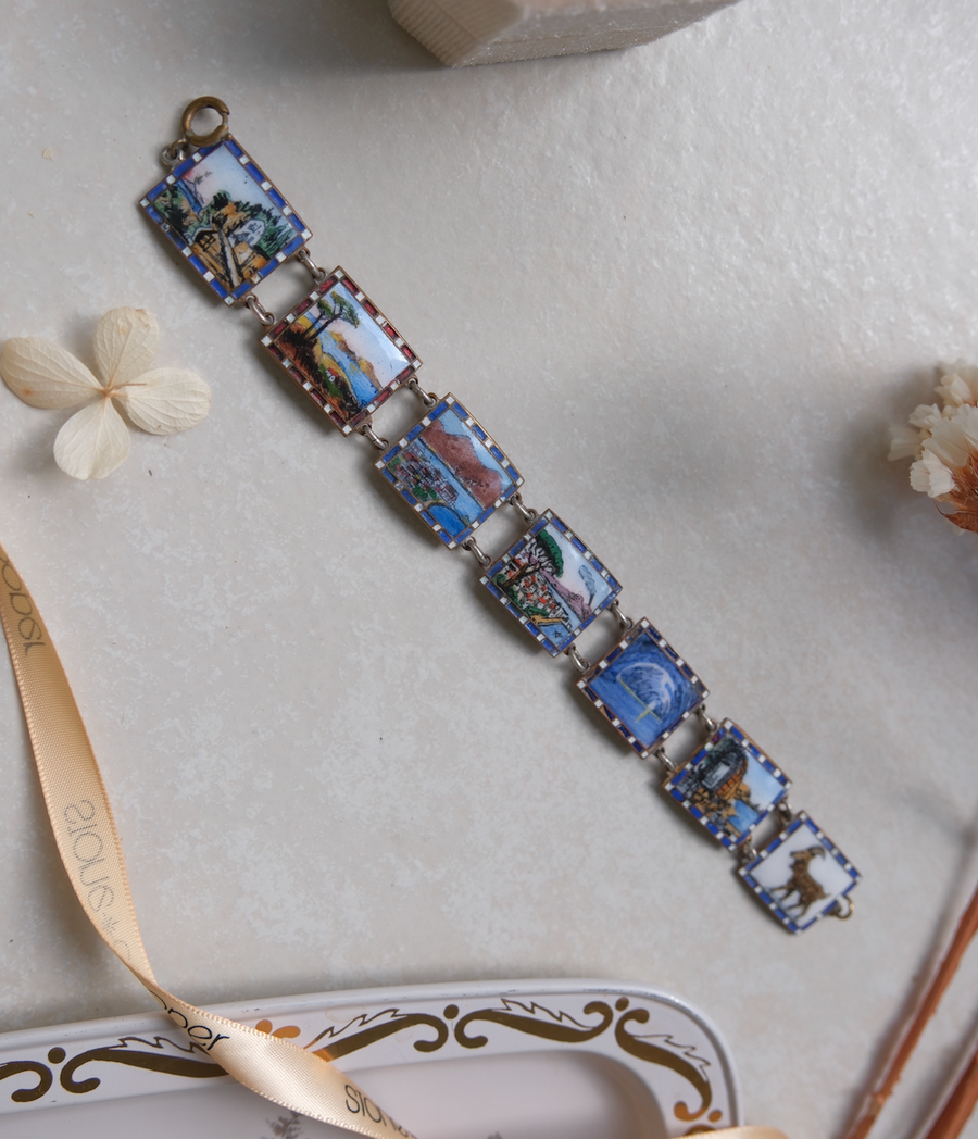 Aya Enameled Souvenir Panel Bracelet - Stone Cooper