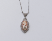 Francis 10K Antique Cameo Diamond Necklace - Stone Cooper