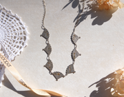 Claire Silver Fan Necklace - Stone Cooper