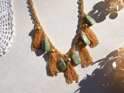 Amelia Green Aventurine Tassel Charm Necklace - Stone Cooper