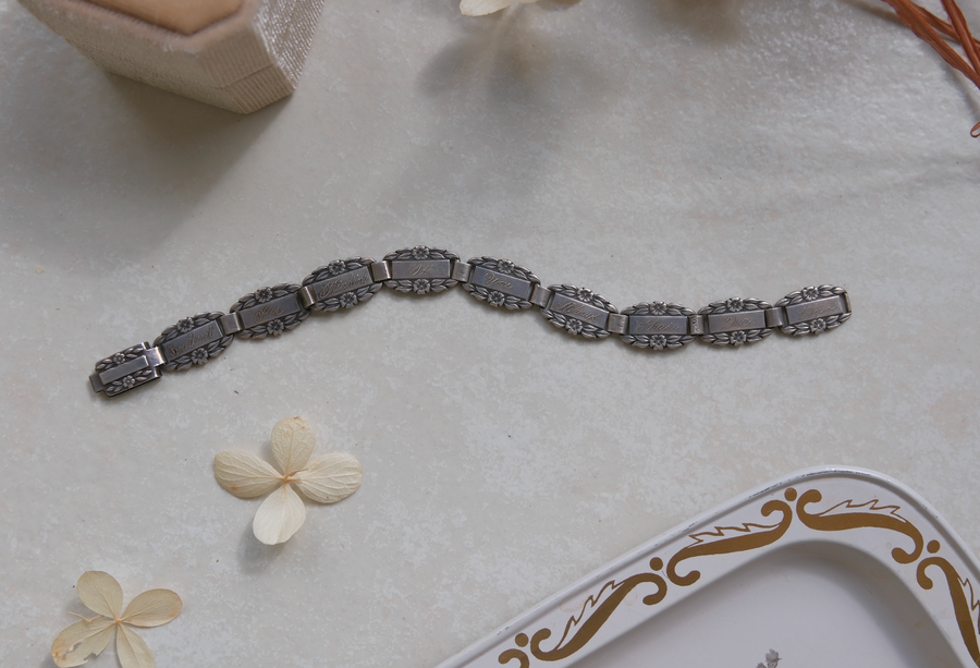 Madeline 'Forget-Me-Not" Bracelet, 1944 - "Always Thinking Of You..." - Stone Cooper