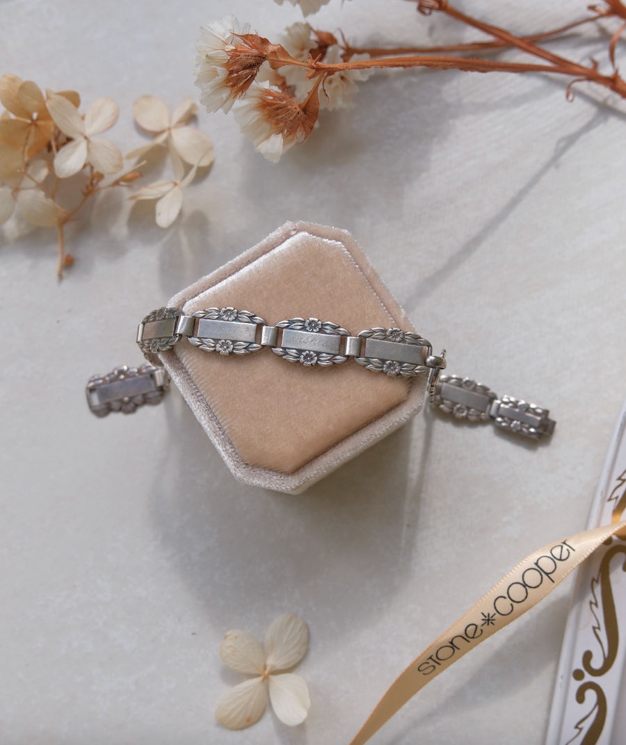 Margaret 'Forget-Me-Not" Bracelet, 1946 - "Peace, Prosperity, Best Wishes..." - Stone Cooper