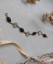 Claude Onyx and Quartz Gold-Filled Scarab Bracelet - Stone Cooper
