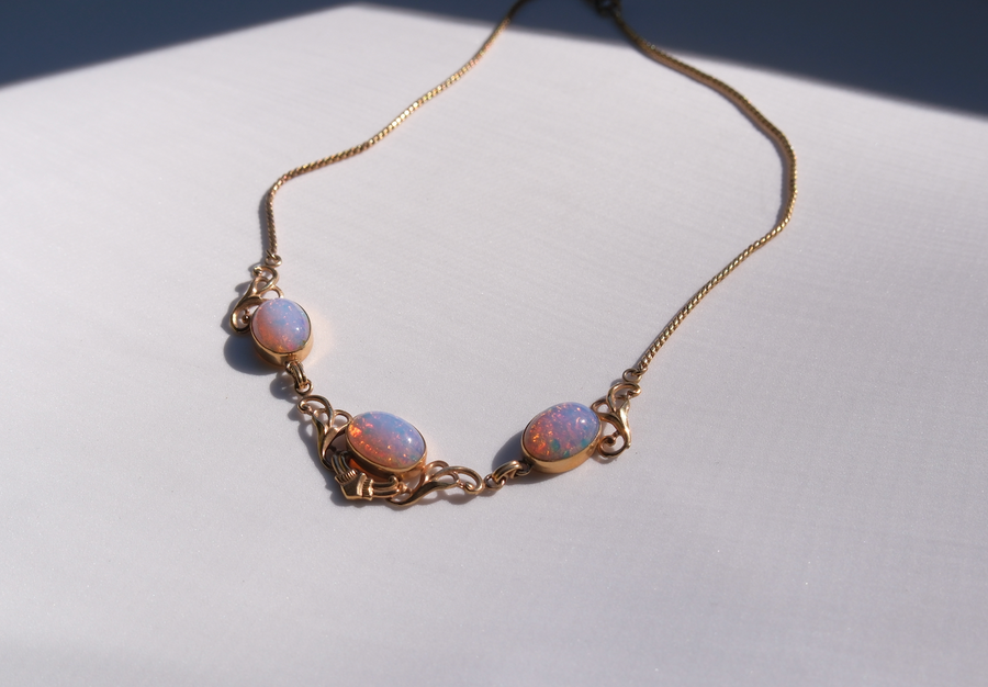 Beverly Fire Opal Lavaliere Necklace - Stone Cooper