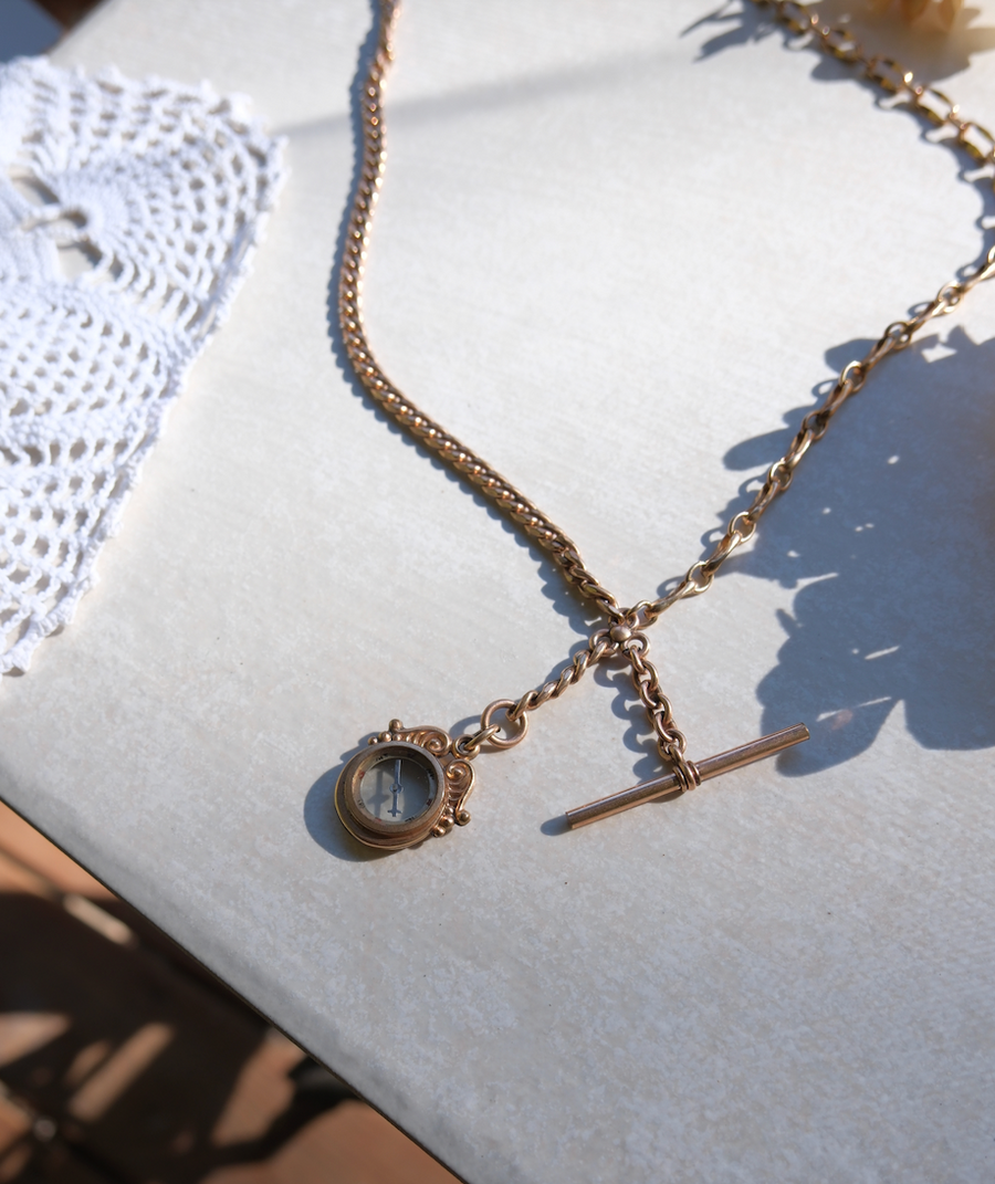 Valerie Compass, T-Bar Gold Fill Necklace - Stone Cooper