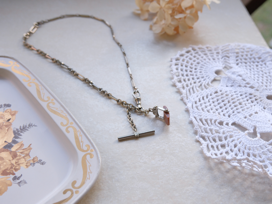 Lady Goldstone Spinner Fob, Albert Watch Chain Necklace - Stone Cooper