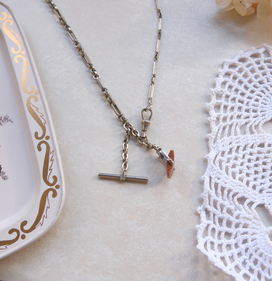 Lady Goldstone Spinner Fob, Albert Watch Chain Necklace - Stone Cooper
